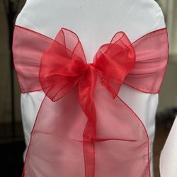 245 Red Organza Chair Sashes For Wedding Party Reception 