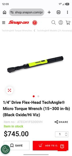 Snap on 1/4 torque wrench