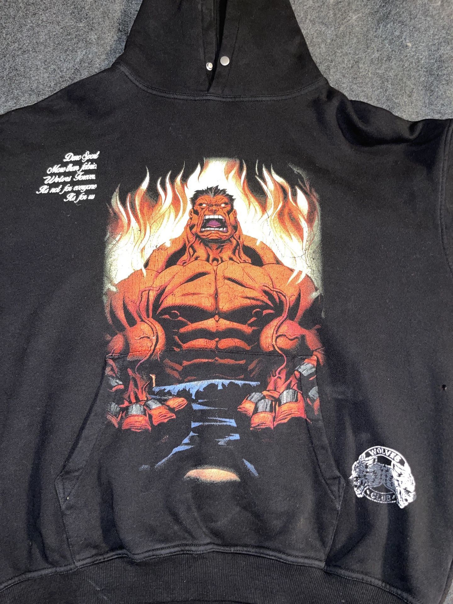 Darc Sport x Marvel Red Hulk Pierce Hoodie in Black MEDIUM LIMITED 