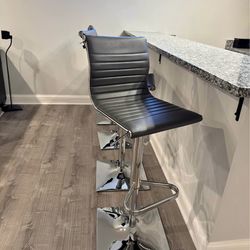 Bar/Counter Stools Dark Gray and Chrome Set of Two (Can Deliver Depending on Proximity)