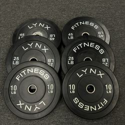 Bumper Plate Set 45/25/10🔹LYNX Fitness🔹Home Gym Weights