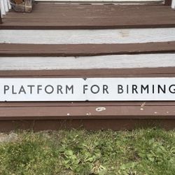 Antique Birmingham Porcelain Train Platform Sign
