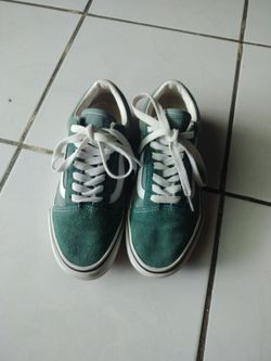 VAN'S..Old Skool Scarab Green Size 5/5 Men's  women 7