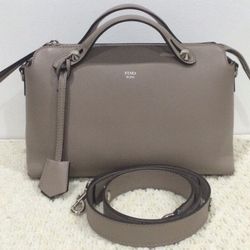 FEND*1  By The Way medium Handbag Shoulder bag leather gray/Tan