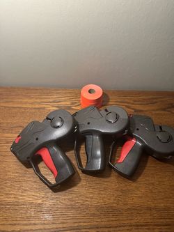 Lot of 3 Monarch Commercial Price Guns + Orange Label Rolls (Retail / Store Tagging)