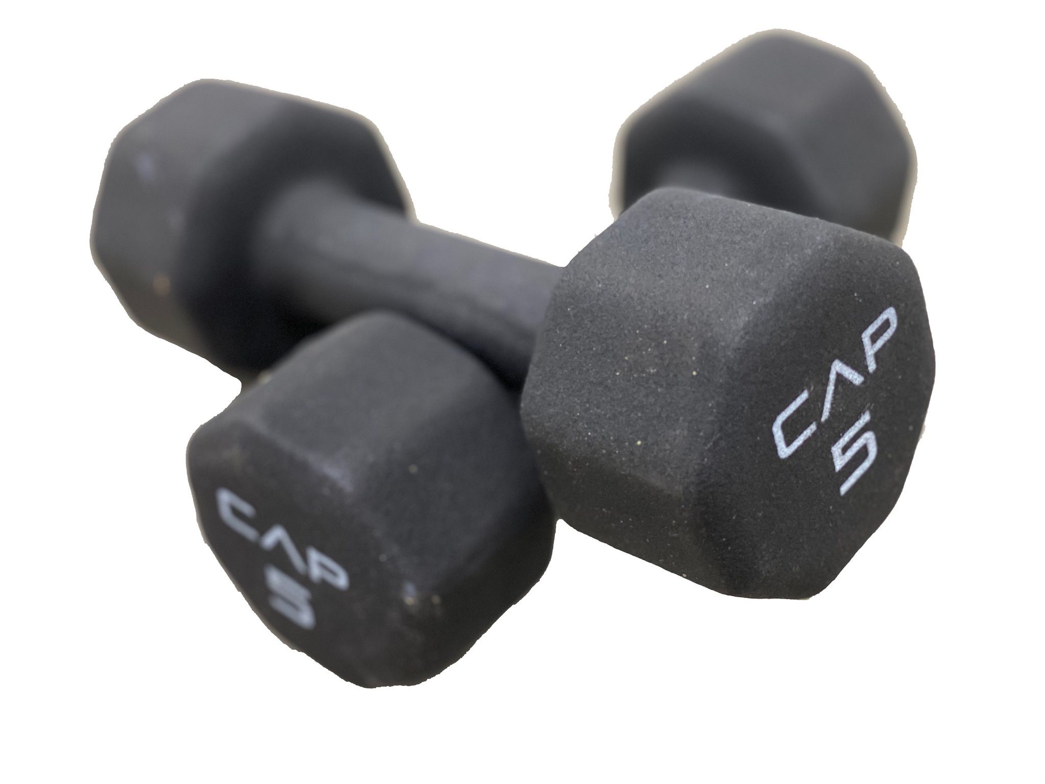 Neoprene Hex Dumbbell 5 lb/each Set of 2 Dumbbells Hand Weights. Workout Strength Training.