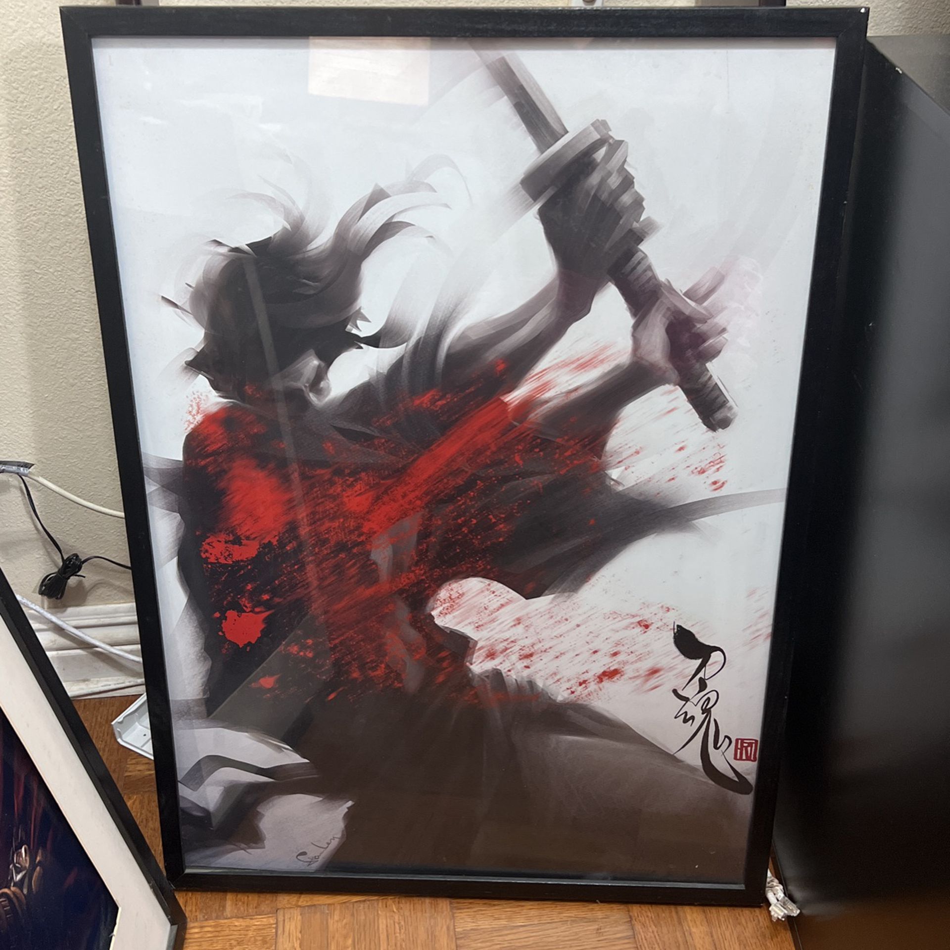 Samurai Spirit Art Print With IKEA Ribba Frame