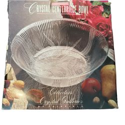 Crystal centerpiece  bowl 9” serving by Fairfield in box box has wear. T-180