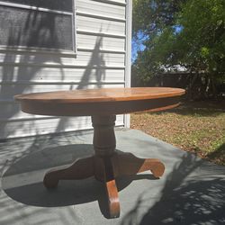 Hand-made wooden round table