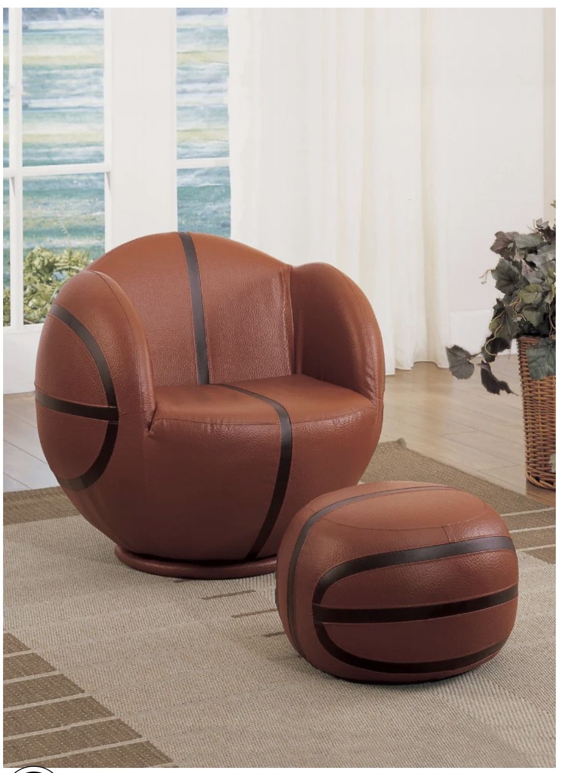 All Star 2 Piece Basketball Chair & Ottoman