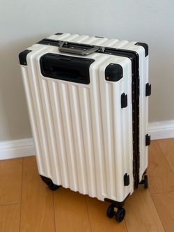 24” White Hardshell Spinner Luggage w/ TSA Locks