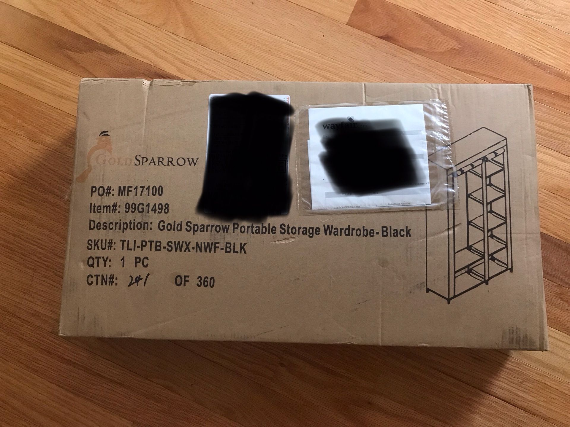 Portable Storage Wardrobe - Black (unopened)