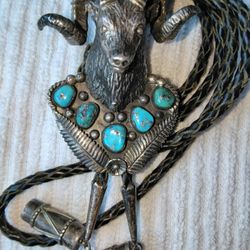 Ram Turquoise Bolo Tie 