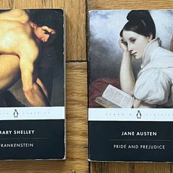 Classic English Literature Books — Victorian Poetry, Frankenstein, Pride and Prejudice, and Hard Times 