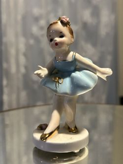 Josef Orginals Blue Ballerina Porcelain Figurine 