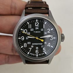 Timex Men's Expedition Scout 40mm Watch - Brown Strap Black Dial Gray Case TW2Y54900