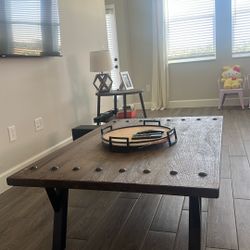 Dark Wood Coffee Table And Side Table 
