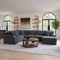 3-piece Sectional Sofa with pull-out bed, chaise longue on the right and hidden Storage