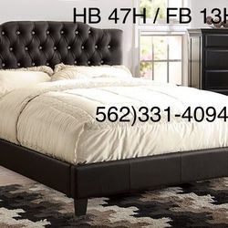 New Full Size Black Bed W/New Mattress 