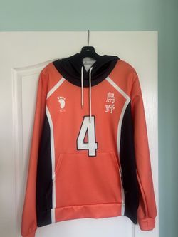 Haikyuu!! Karasuno Shyouyou High School #4 Cosplay Hoodie Orange Jacket NWOT Adult Large