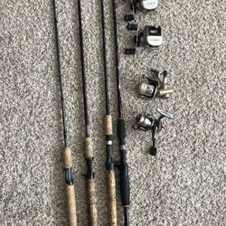 Four Fishing Poles And Four Reels!
