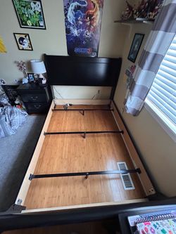 Bed frame and box spring.