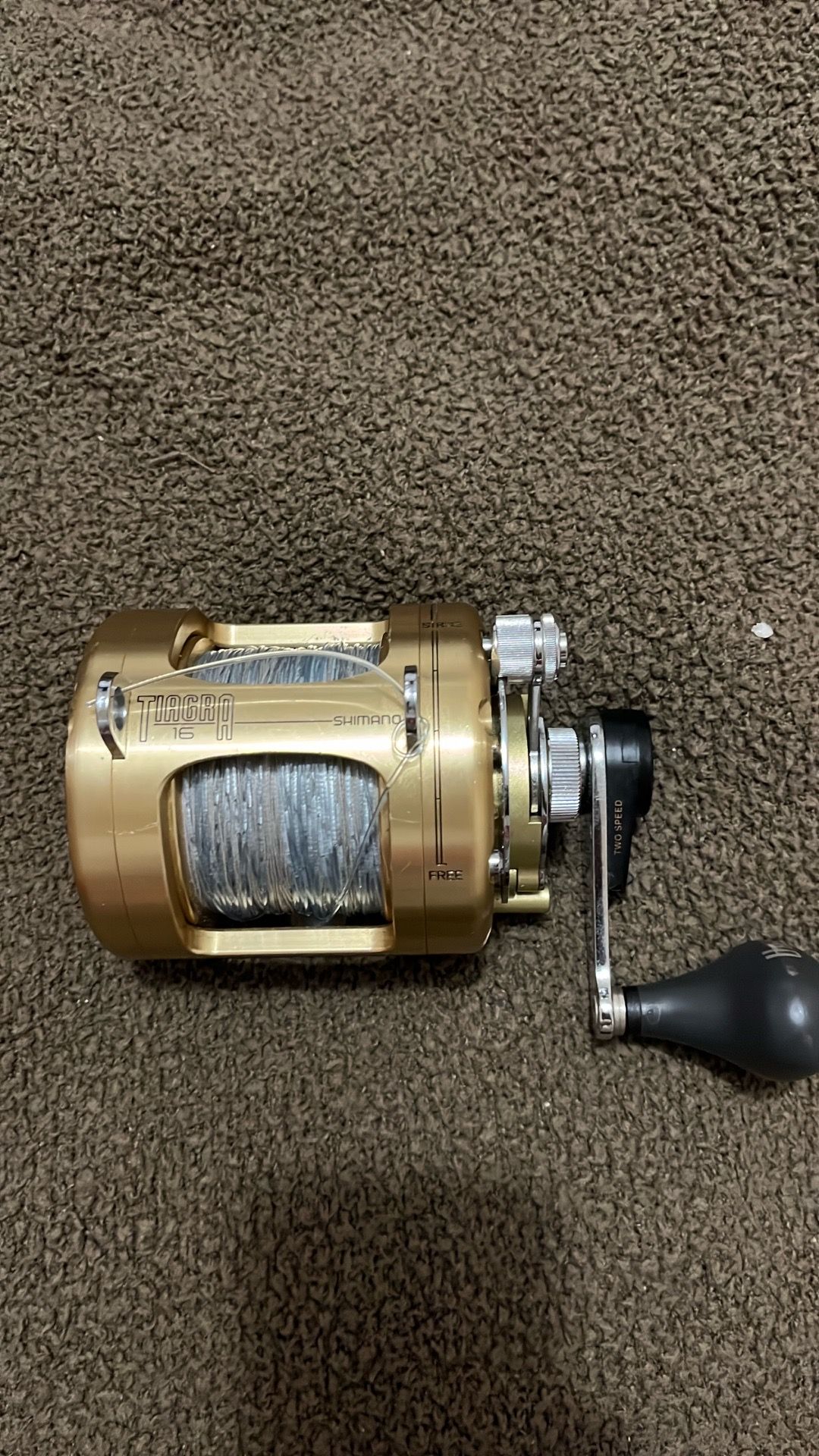 Shimano Tiagra 16 fishing reel.