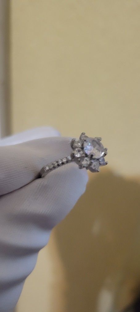 Cz Sterling Silver Flower Ring