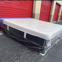12In Queen Size Plush Pillowtop Mattress And Box Spring 