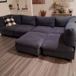 Blue Sectional Couch 