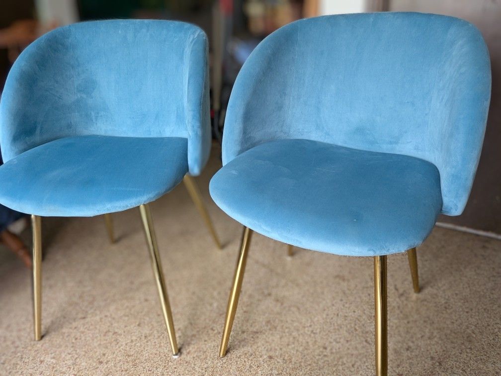 Blue Velvet Chair Set - Available