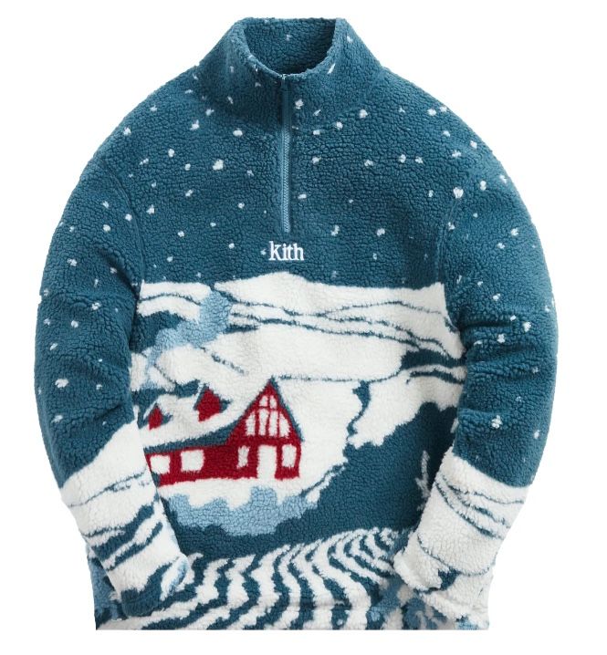 Kith Claremont Sherpa Quarter Zip Anchor Size: XXL
