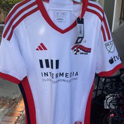 ADIDAS EARTHQUAKES JERSEY AUTHENTIC MEDIUM NEW