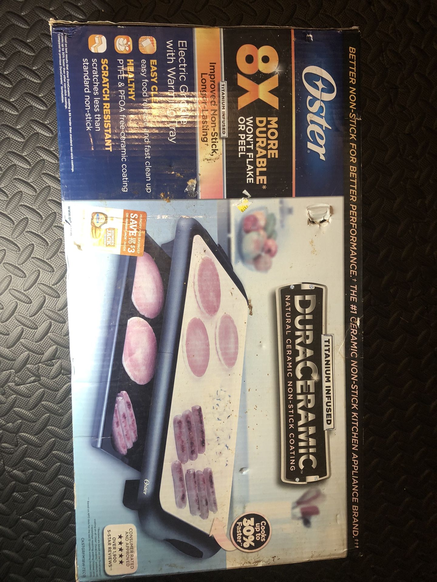 OSTER 8x ELECTRIC GRIDDLE WITH WARMING TRAY