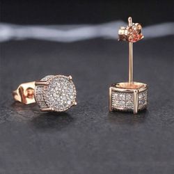 2 Piece Rhinestone Decor Stud Earrings *NEW*