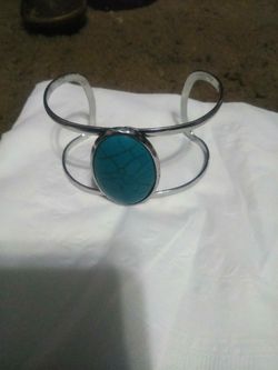 Stainless steel and turquoise bracelet