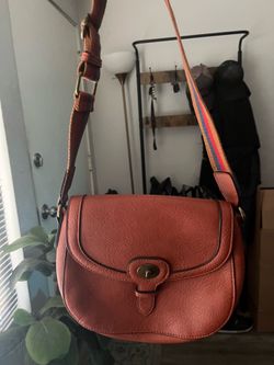 Universal Thread Flap Saddle Crossbody Bag - Burnt Orange