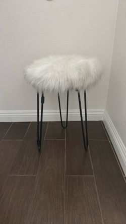 White furry stool