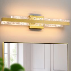 HAHZT Modern Bathroom Vanity Light: Brushed Gold 27 Inch 28W Dimmable LED Bath Bar Light Fixtures Over Mirror - Wall Sconce Picture Lights For Paintin