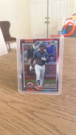 2026 Topps Chrome Baseball Juan Soto #17 Red, White & Blue Refractor - Mets