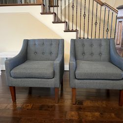 Classic Blue Two Side Chairs 
