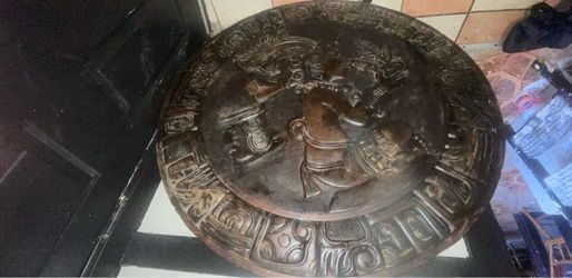 Hand carved Mayan Calendar Wall Fixture  (Part Of Set)