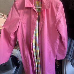 Multicolor Pink Trench Coat 