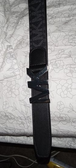 Michael Kors Black Belt with Silver MK Buckle