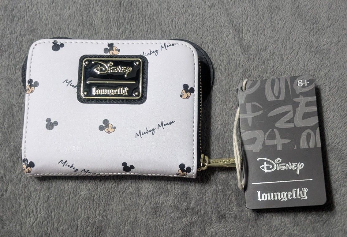 Loungefly Disney Mickey Mouse Signature Allover Print Small Zippered Wallet