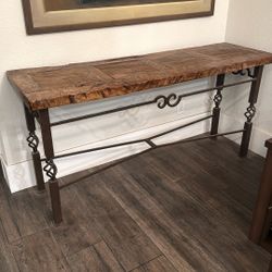 Wood And Iron Console Table