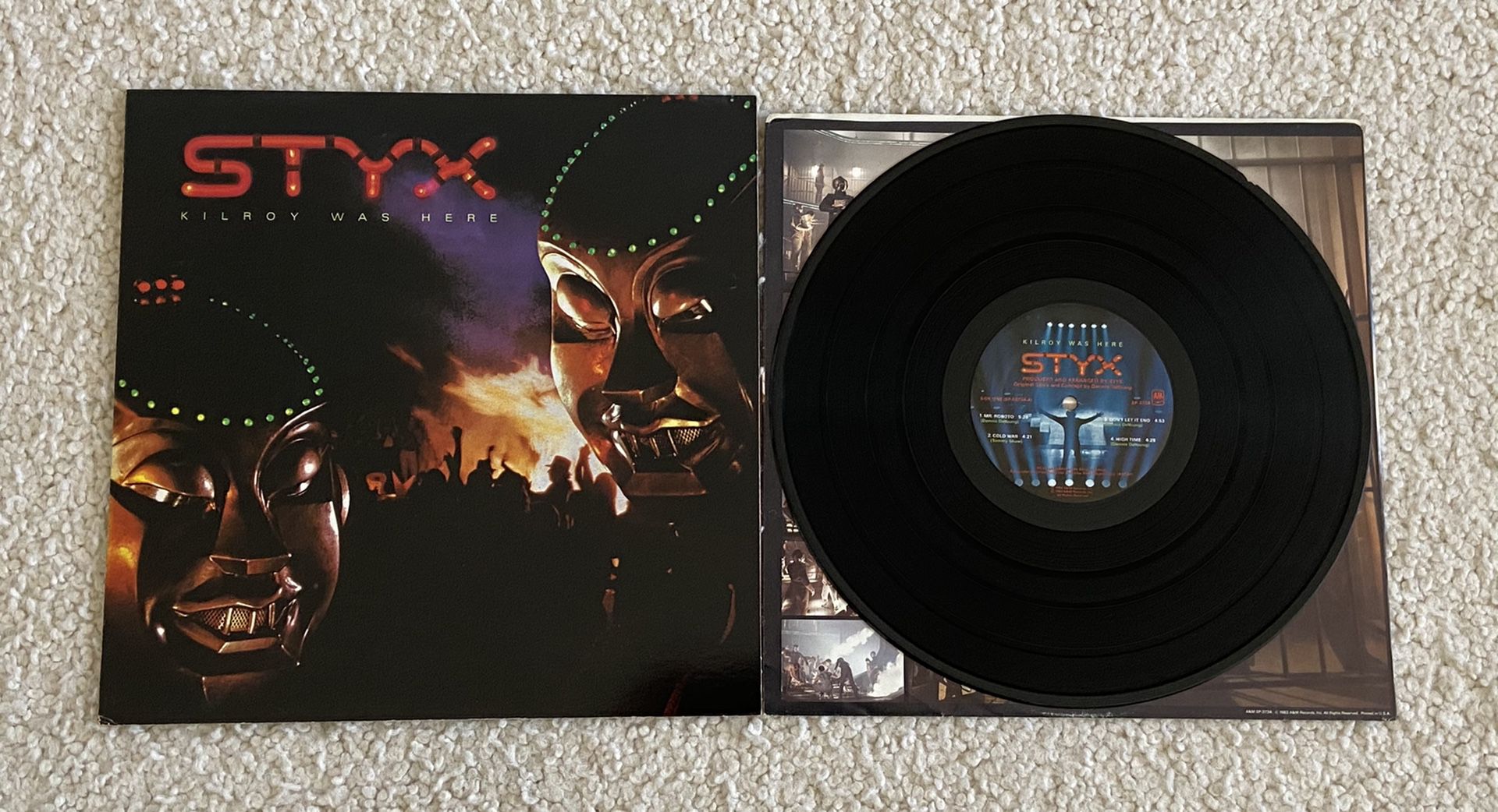 Styx “Kilroy Was Here” vinyl lp 1983 A&M Records Original 1st Monarch Pressing not a reissue beautiful like new pristine vinyl 80s Prog Rock