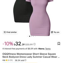 Short Sleeve Square Neck Bodycon Dress Lady Summer Casual Wear