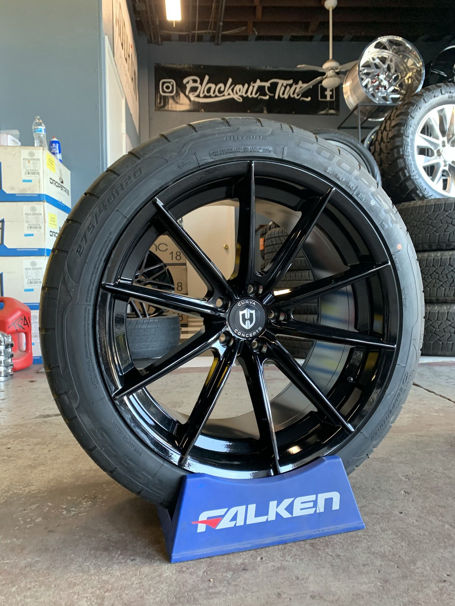 Curva C46 Gloss Black 20x10.5 5x115 5x4.5 Bolt Pattern