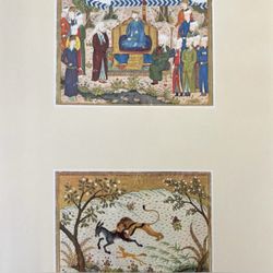 KALILA AND DIMNA Original 1950’s Vintage Fine Art Print Antique Persia Persian Collectible Italy Italian Printed Poster Ephemera